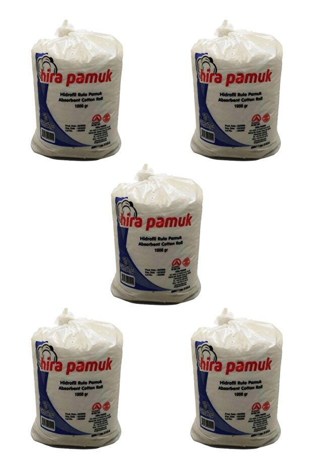Hira Hidrofil Pamuk 1 Kg 5 Adet