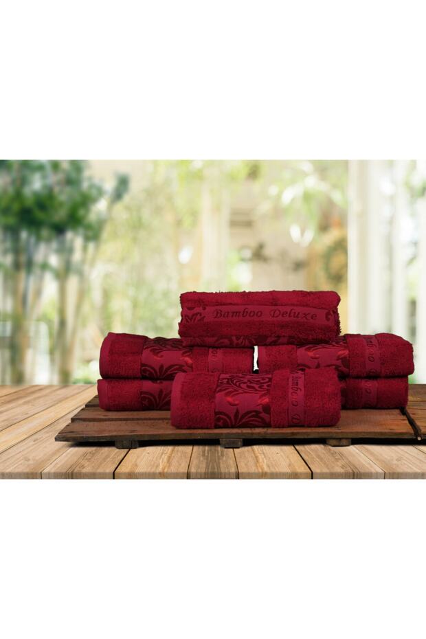 Bamboo Towel, 100% Organic, Towel Set, 50x90 Cm - Pack of 6, Premium, Ultra Soft, Decorative