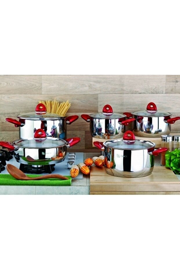 10 Parça Derin Basık Tencere Seti - 1