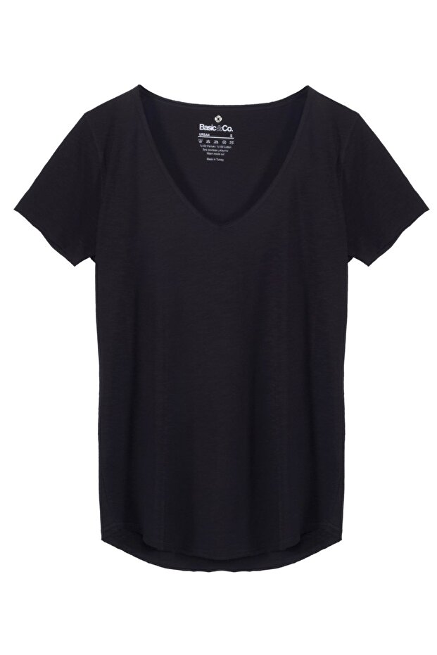 Kadın Siyah T-Shirt URB001 - 1