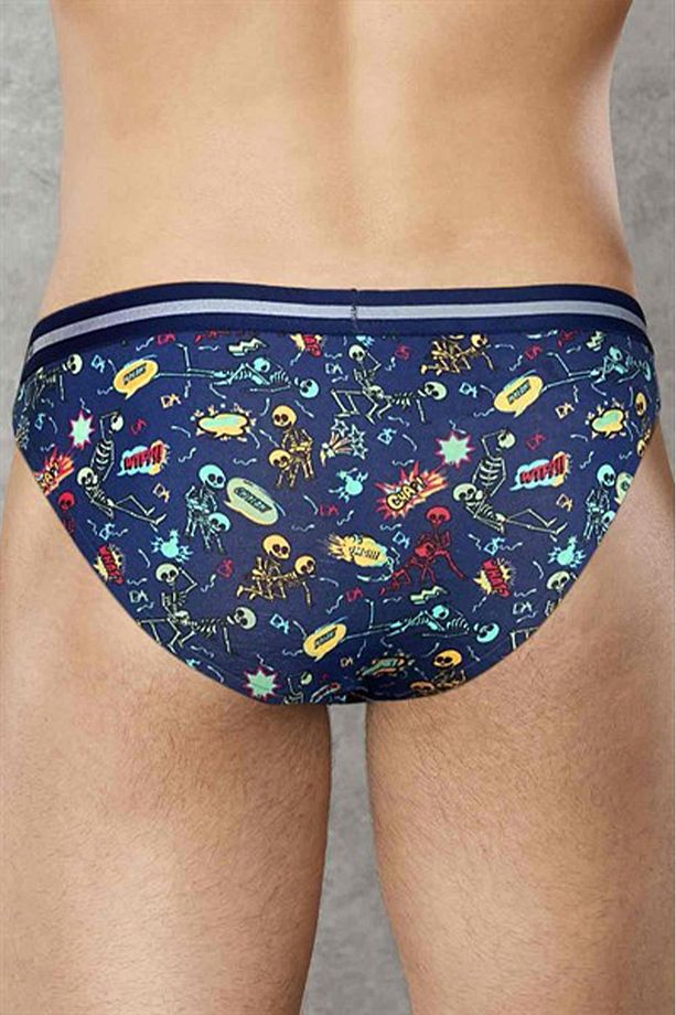 Erkek Modal Iskelet Desen Baskılı Slip 1279 - 2