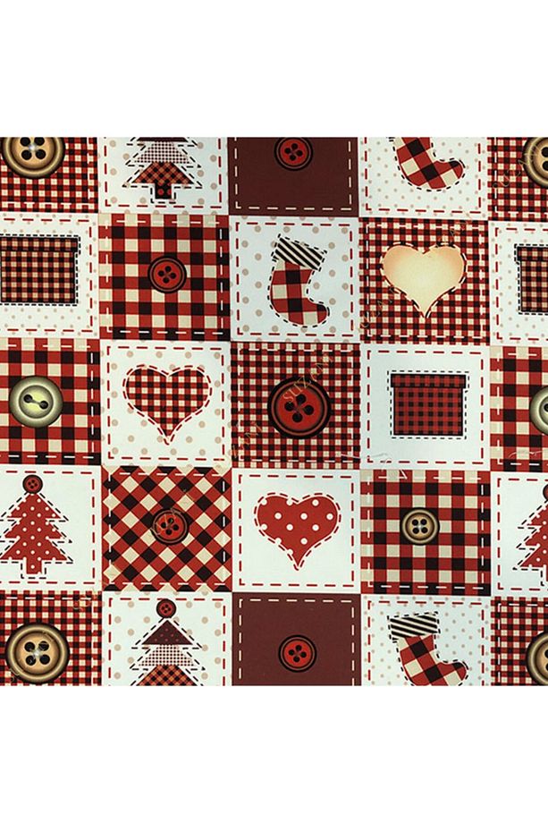 Patchwork Düğme Desenli Dijital Baskılı Kumaş Kms-0926 - 3