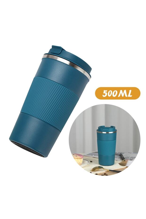 304 Stainless Steel 500 Ml Non-Slip Rubberized Thermos Cup Mug Vehicle Coffee Tea Thermos 549