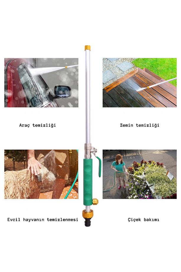 Yüksek Basınçlı Metal Su Tabancası Köpüklü Araba Yıkama Bahçe Sulama Basınçlı Yıkama Başlığı - 6
