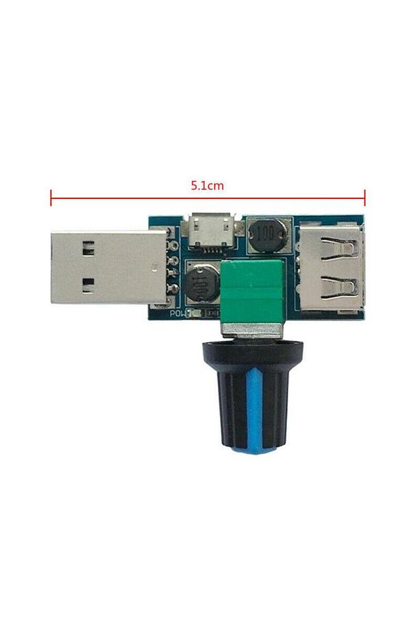 Dc 5V-12V 5W USB - Micro USB Fan Hız Kontrol Modülü - Ayarlanabilir USB Voltaj Regülatörü - 3