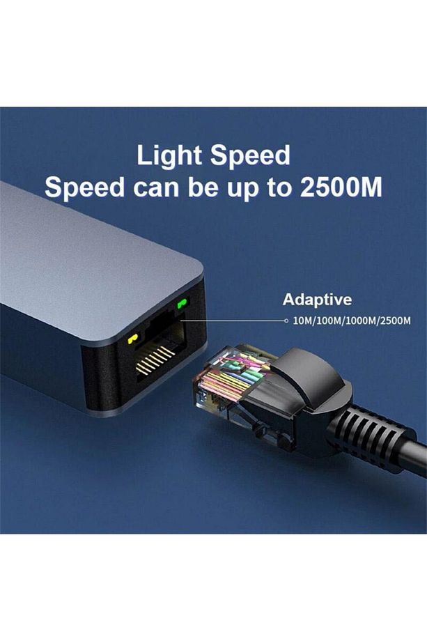 MT74 Type-C Gen 1 to 2500Mbps RJ45 Ethernet Adaptör Mac Windows Uyumlu Alüminyum Kasa - 5