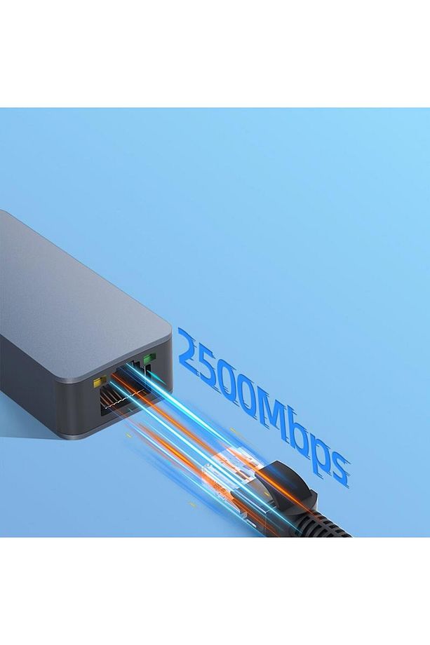 MT74 Type-C Gen 1 to 2500Mbps RJ45 Ethernet Adaptör Mac Windows Uyumlu Alüminyum Kasa - 3