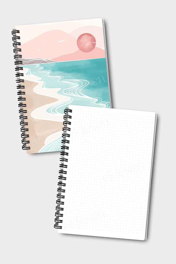 2'li Noktalı Defter Seti, A5 Boyutunda 50 Yaprak 100 Sayfa 2'li Set - 4
