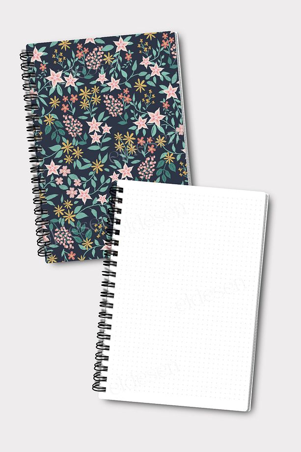Spiralli Noktalı Okul Defter Seti, A5 Boyutunda 50 Yaprak 100 Sayfa 4'lü Set, Noktalı Defter Seti - 6
