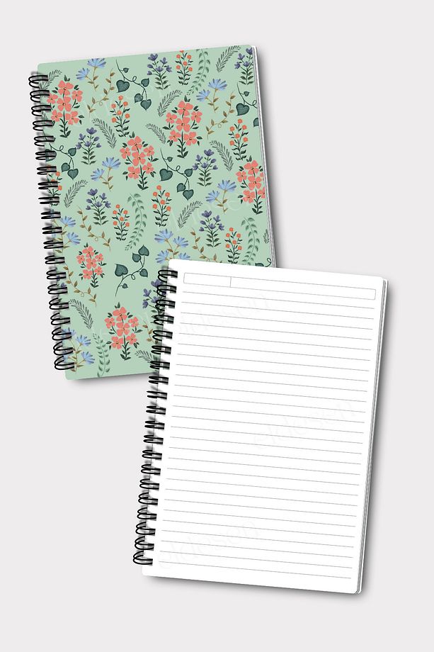 Kareli ve Çizgili Defter Seti, A5 Boyutunda 50 Yaprak 100 Sayfa 2'li Set - 4