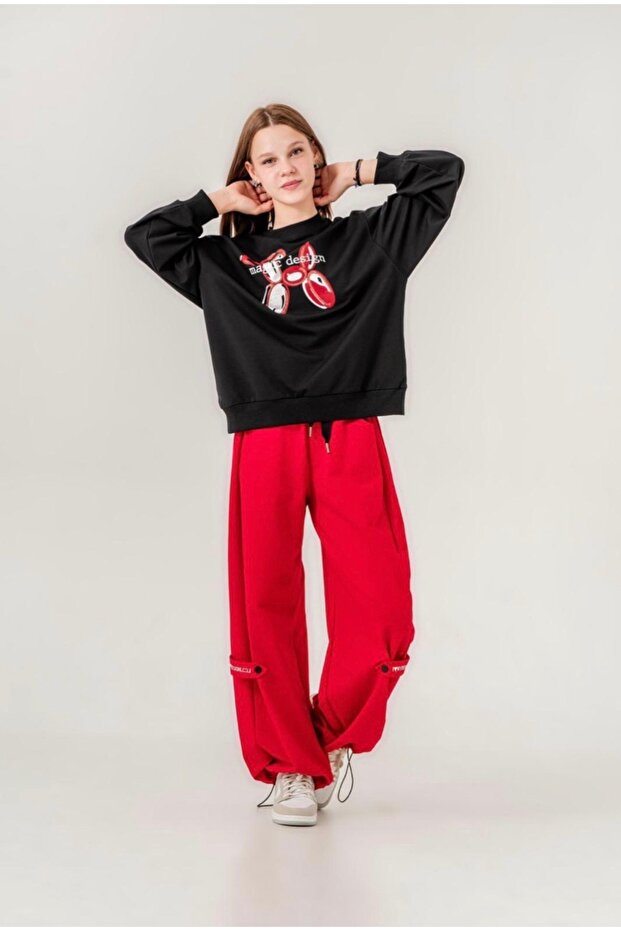 Limi̇ Young Girls' Soft-Textured Loose Sweatshirt