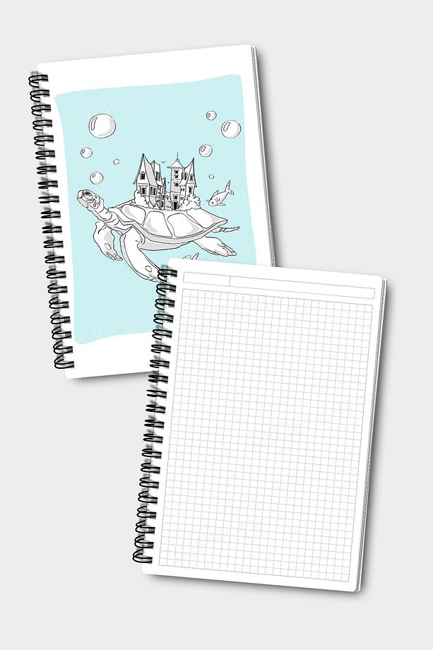 Kareli ve Çizgili Defter Seti, A5 Boyutunda 50 Yaprak 100 Sayfa 2'li Set - 5