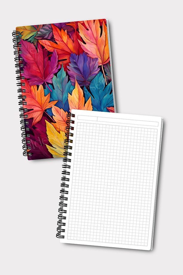 Kareli ve Çizgili Defter Seti, A5 Boyutunda 50 Yaprak 100 Sayfa 2'li Set - 5
