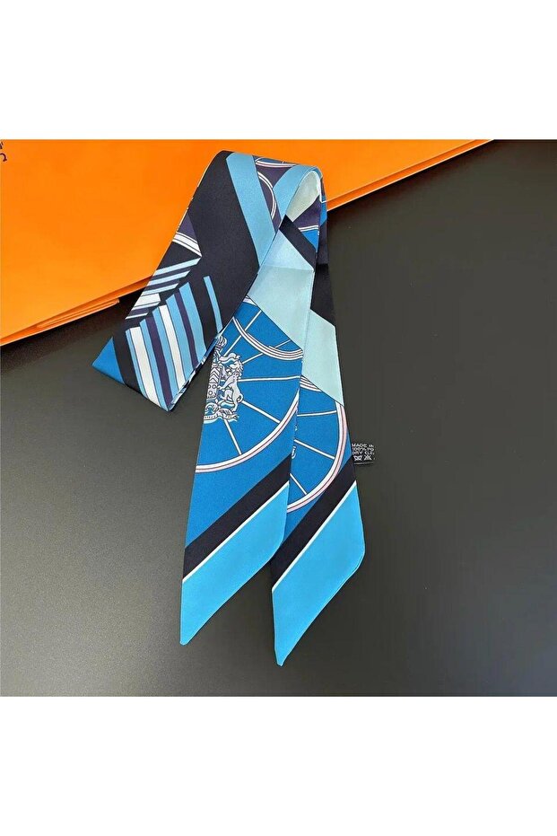 Butterfly Scarf Bag, Wristband and Hair Accessory in Light Blue Tone
