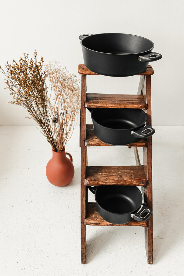 طقم أواني طهي 6 قطع 20 سم وعاء عميق 24 سم وعاء أساسي 28 سم وعاء أساسي - 6