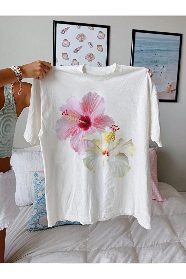 Printed Organic Cotton Oversize Cut T-Shirt