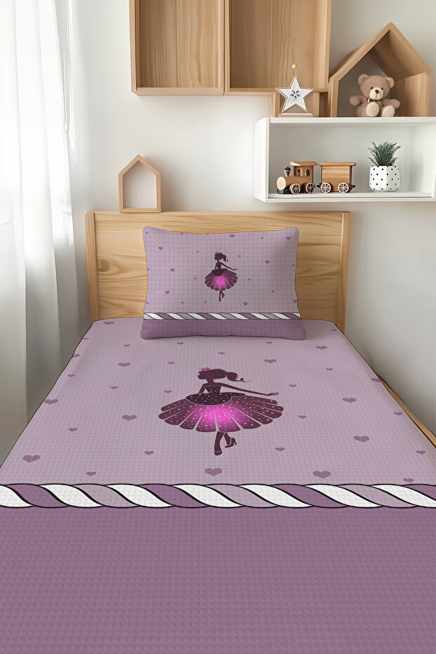 Lilac Baby Patterned Single Child Pique Set Tlap-061