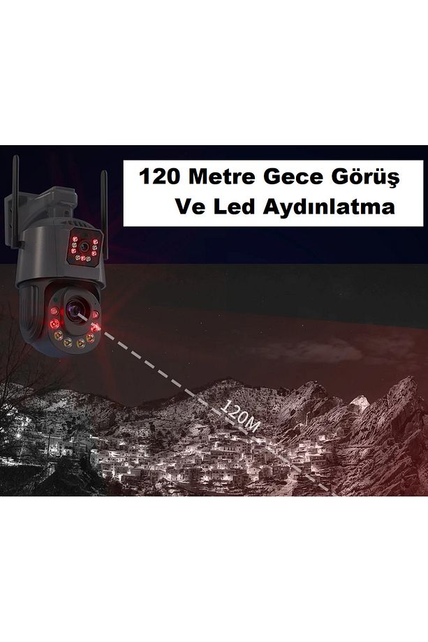 6 MP Çift Kameralı 36X Optik Zoom Büyük Kasa Ptz Wifi Kamera Icsee Xmeye Yazılım - 7