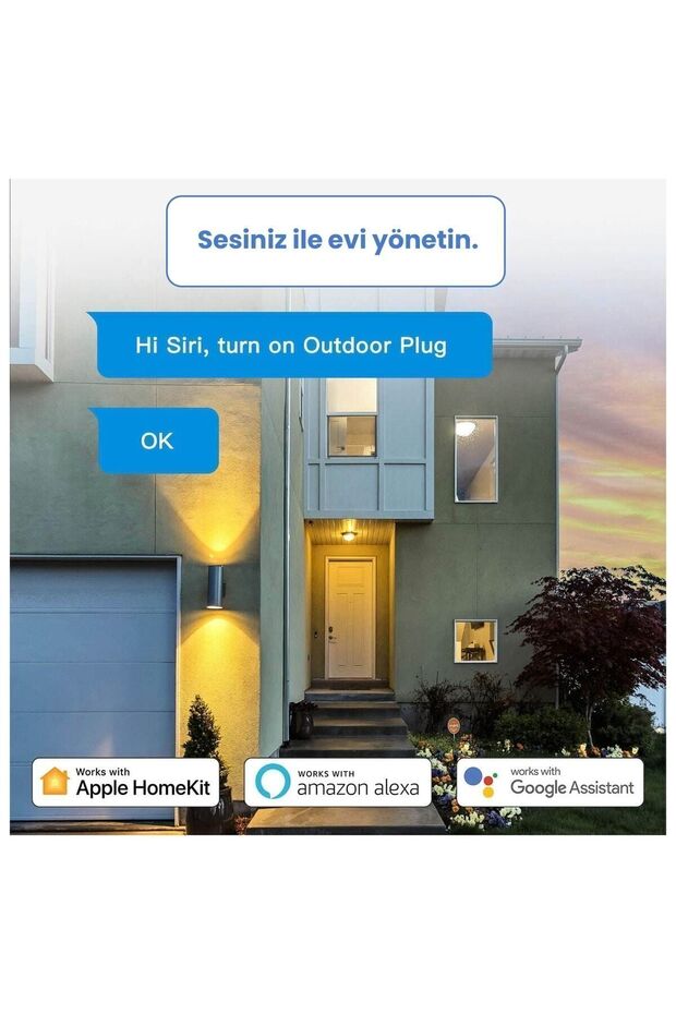 Wi-fi Uzaktan Kontrollü Akım Korumalı Suya Karşı Dayanıklı Akıllı 2'li Dış Alan Prizi - 4