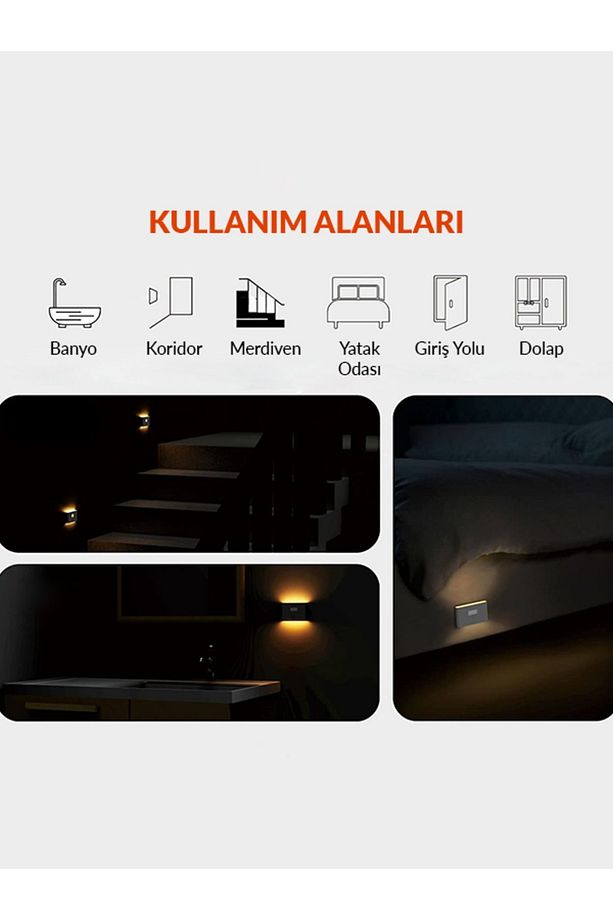 Hl-5410 Iki Yönlü Şarjlı Sensörlü Mıknatıslı Led Aplik - 3