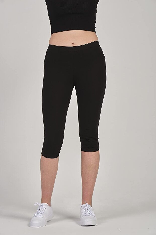 Women's Cotton Knee-Length Lycra Leggings - 4052
