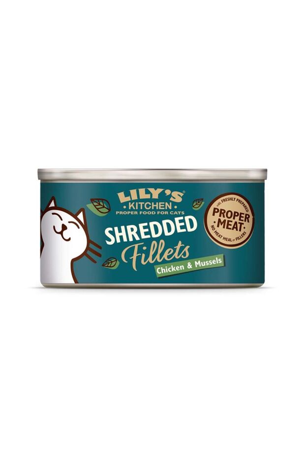 Shredded Fillets Chicken & Mussels in Broth Canned Cat Food - 70g