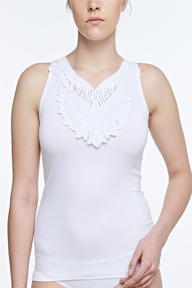 Women's Viscose Laced Sleeveless Lycra Top -2306