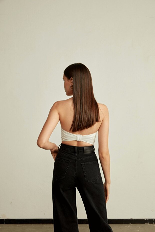 Στράπλες Crop White - 4
