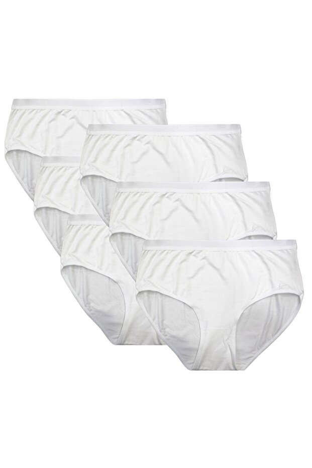Women's Modal Thin Fabric High Waist Bato Slip Lycra Panties 6 Pcs - 3031
