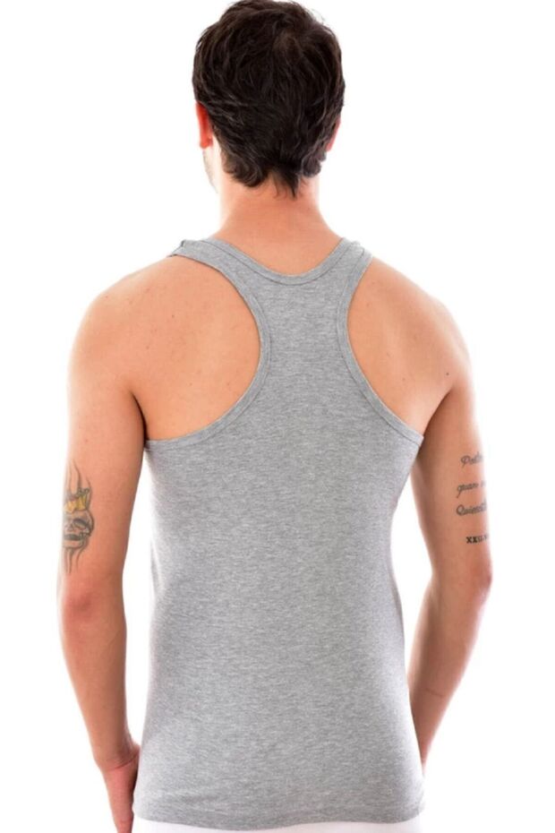 3 قطع من قميص رامبو الداخلي للرجال باللون الرمادي - 1