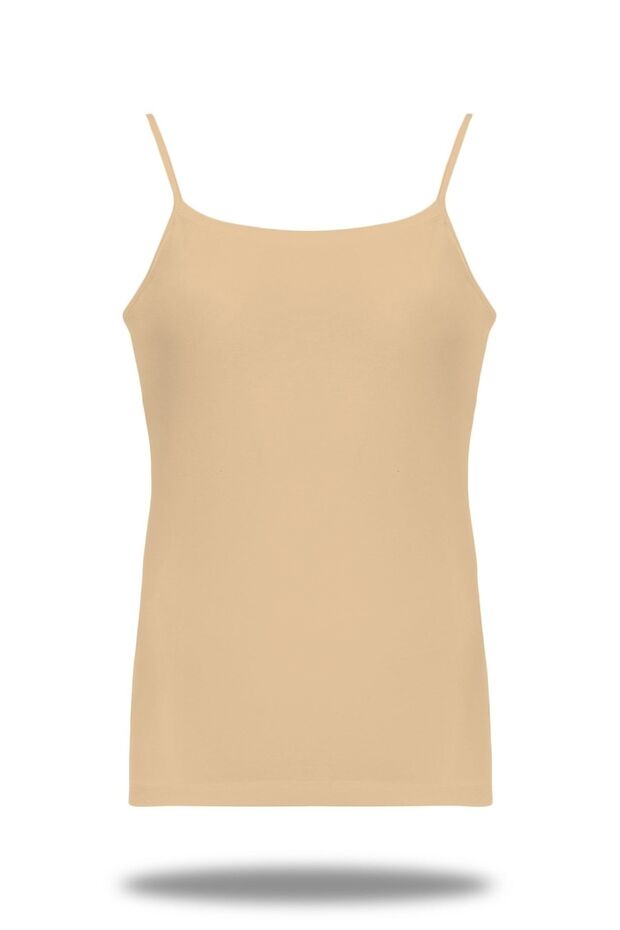 Kıs Children's Cotton Basic Thread Strap Lycra Colored Undershirt -6095 - 1