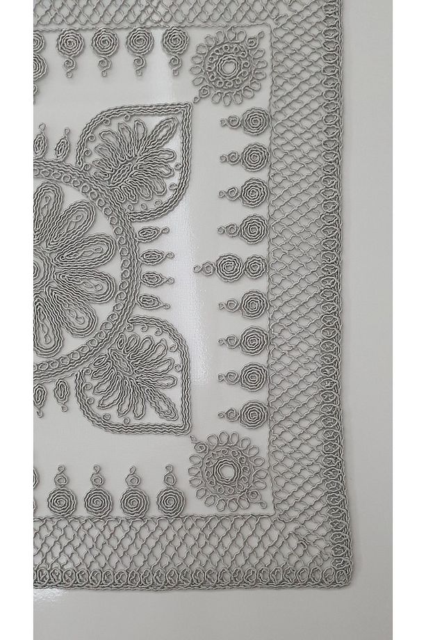 Kubbe Desen Anglez Kordon Nakış İşlemeli Fiskos (92×92cm) - 5