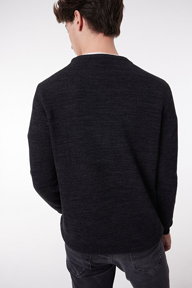 Regular Fit Normal Kesim Sıfır Yaka Triko - 5