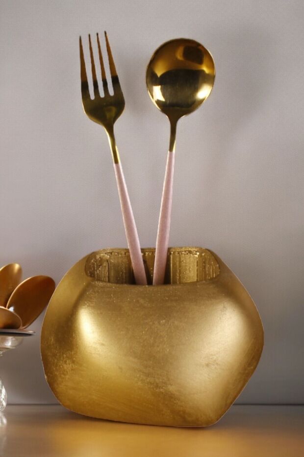 Countertop Spoon Holder Modern Countertop Spoon Holder Decorative Vertical Spoon Holder Gold Color Model 22