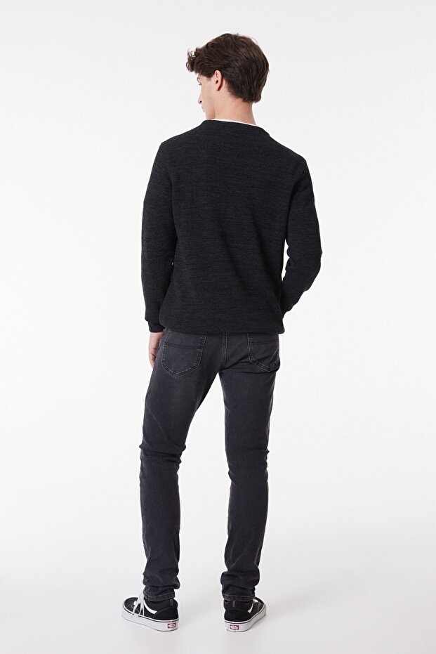 Regular Fit Normal Kesim Sıfır Yaka Triko - 6