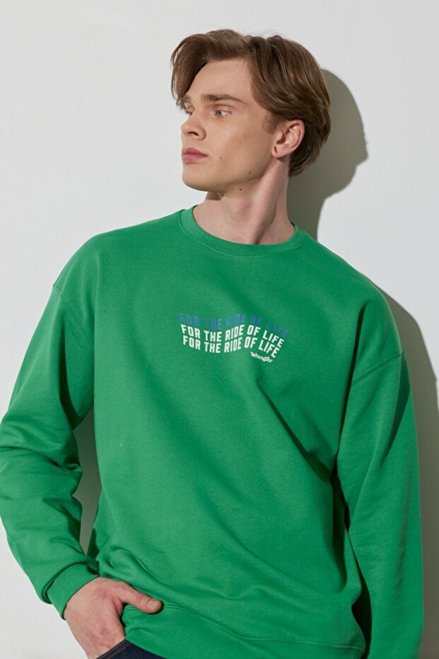 Men's Loose Fit 100% Cotton Crew Neck Mint Green T-Shirt