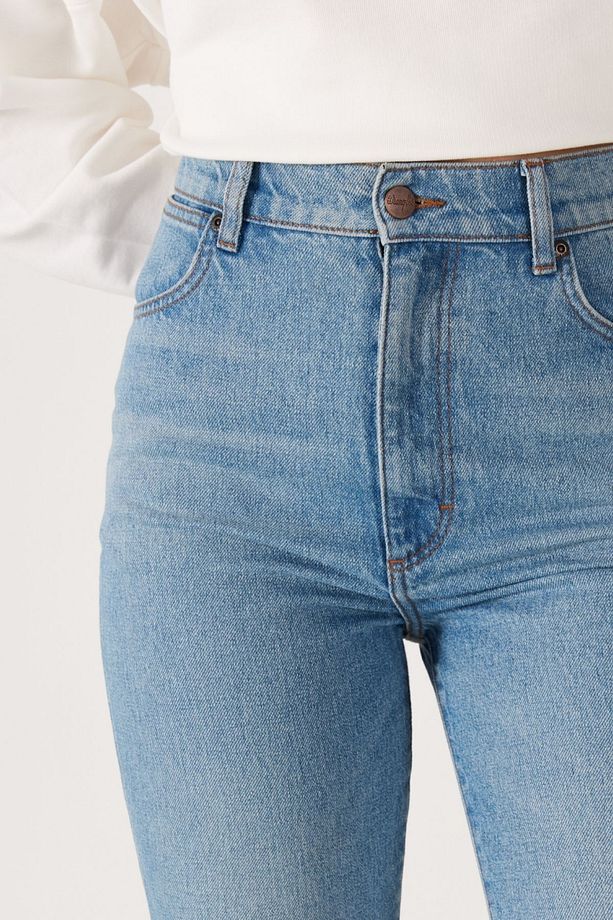 Regular Fit Normal Kesim Yüksek Bel Açık Mavi Esnek Wild West Jean Kot Pantolon - 5