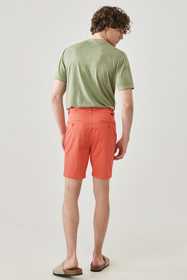 Regular Fit Rahat Kesim Chino Şort - 6