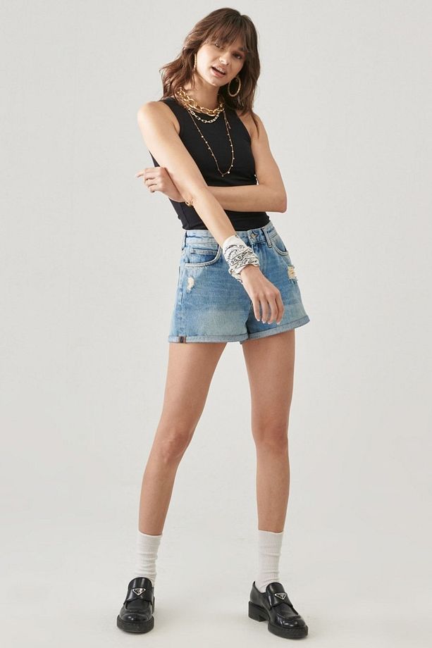 Regular Fit Normal Bel Jean Denim Kot Şort - 3