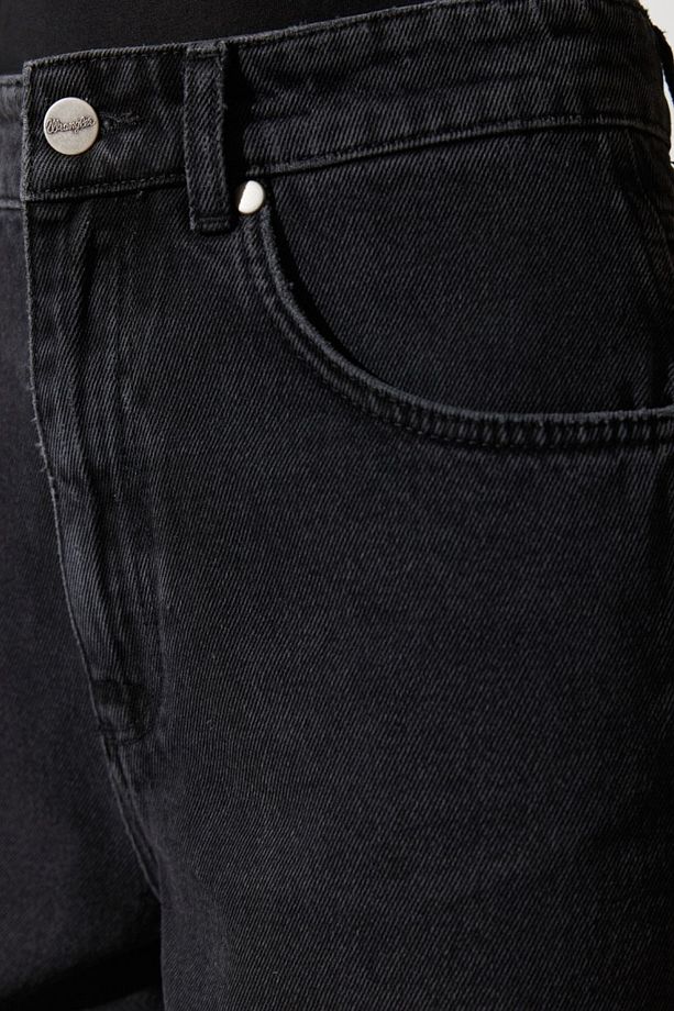 Donna Regular Fit Normal Kesim %100 Pamuk Siyah Jean Kot Şort - 4