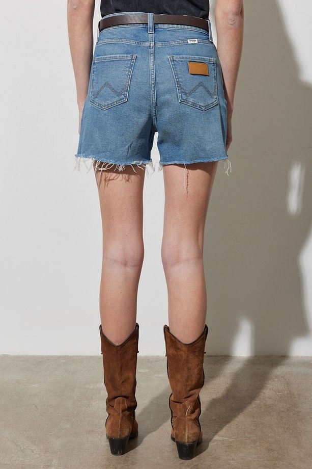Regular Fit Normal Kesim Yüksek Bel Desenli Esnek Jean Kot Şort - 7