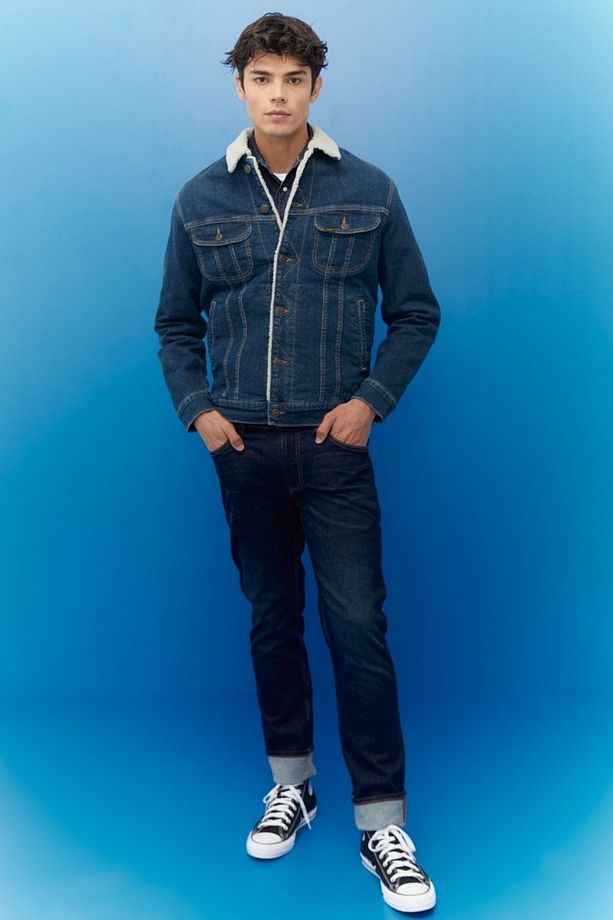 Regular Fit Normal Kesim Mavi Sherpa Jean Kot Ceket - 3