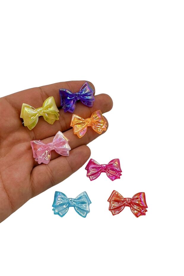 Colorful Bow Mixed Transparent Beads Jewelry Making Bead (25 Pieces)