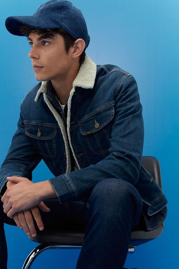 Regular Fit Normal Kesim Mavi Sherpa Jean Kot Ceket - 6