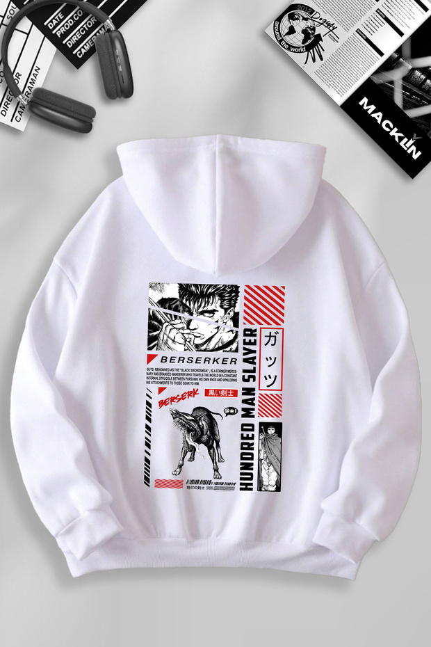 Berserk Unisex Hooded Sweatshirt - Front and Back Print, Custom Design