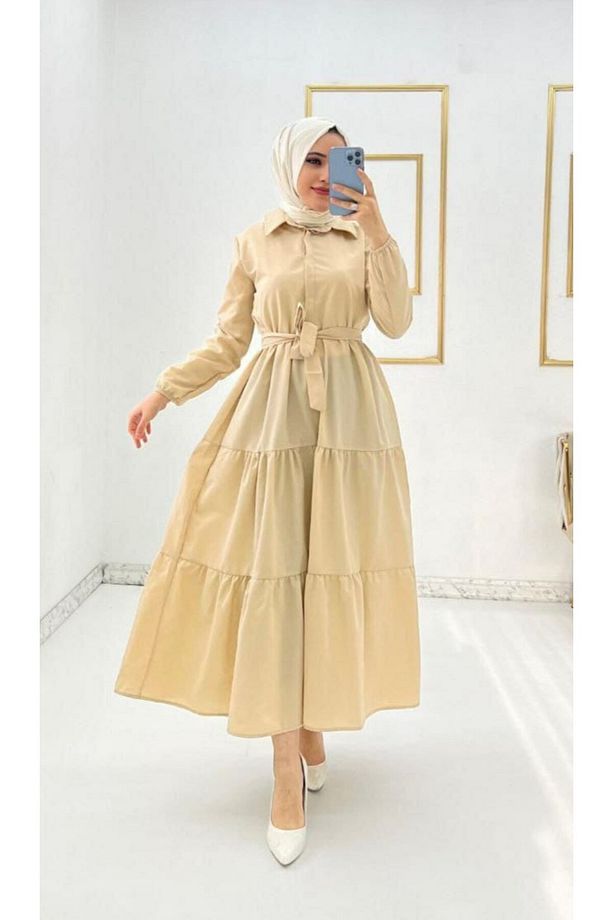 Standart Düğmeli Elbise - 1