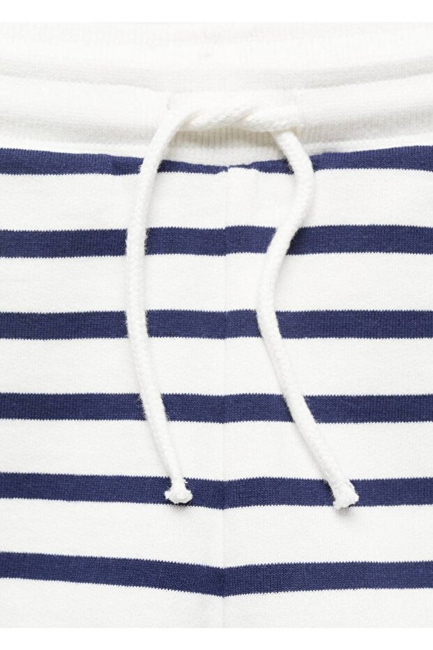 Çizgili pamuklu şort - 3