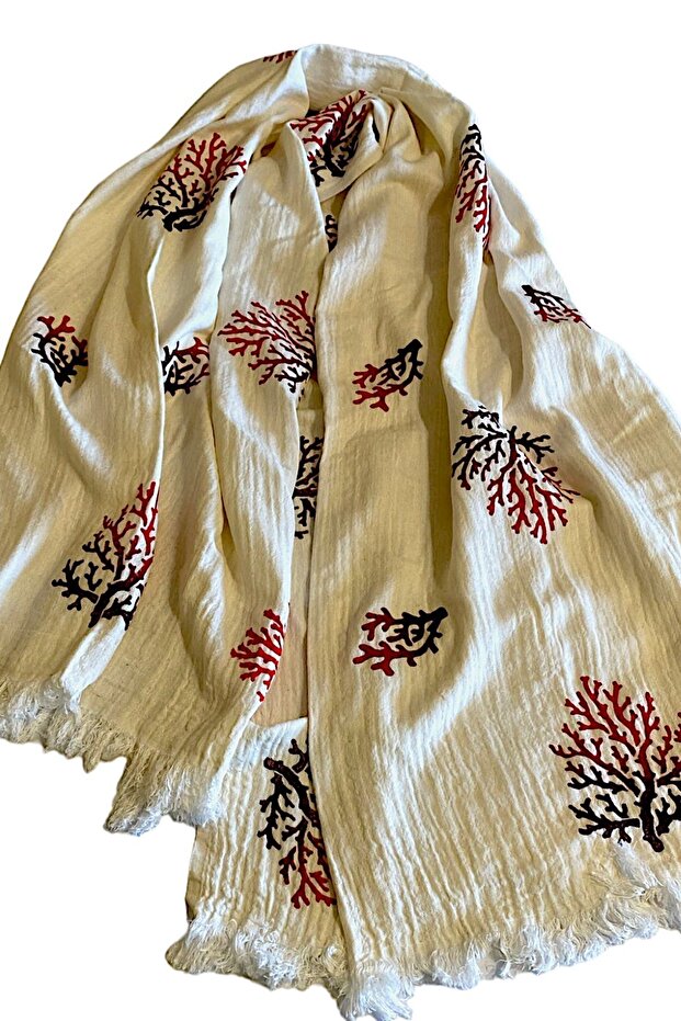 Cream Color Muslin Fabric Beach Towel Sea Towel Peshtemal
