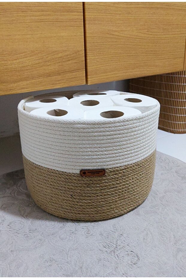 12-Piece Toilet Paper Basket, Multi-Purpose Wicker Basket, Organizer, Storage Bin,