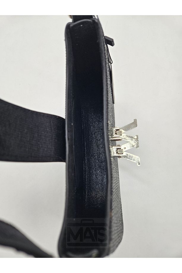 Minimal Taş İşlemeli Kumaş  Siyah  El Ve Omuz Çantası - 5